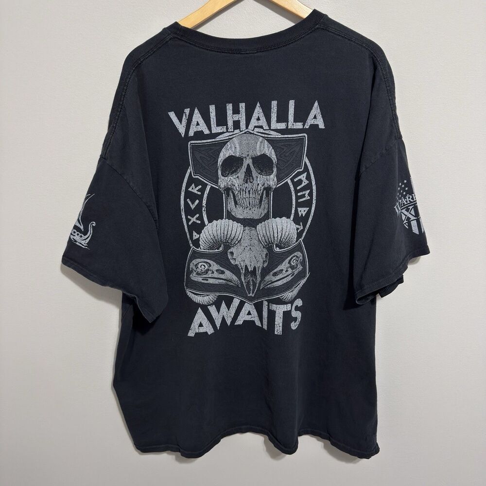 Grunt Style Valhalla Shirt Mens 3XL Black American Flag Skull Warrior